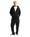 Left Chest Zip Hoodie in Black