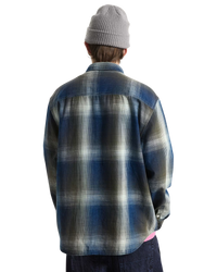 LX Indigo Plaid Shirt in Mossy Olive