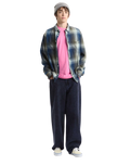 LX Indigo Plaid Shirt in Mossy Olive