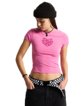 Barbed Heart T-Shirt in Pink Fizz