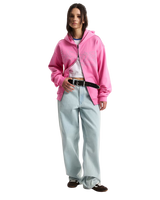 Y2K Star Zip Hoodie in Pink Fizz