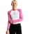 Y2K Star Raglan Long Sleeve T-Shirt in Pink Fizz