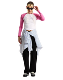 Y2K Star Raglan Long Sleeve T-Shirt in Pink Fizz