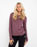 Luxury Long Sleeve T-Shirt in Elderberry Heather