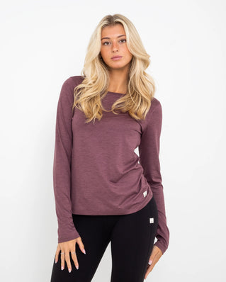 Luxury Long Sleeve T-Shirt in Elderberry Heather