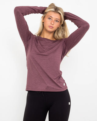 Luxury Long Sleeve T-Shirt in Elderberry Heather