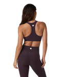 The Vuori Womens Elevation Racer Bra in Raisin Heather