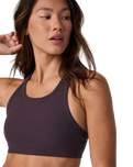 The Vuori Womens Elevation Racer Bra in Raisin Heather