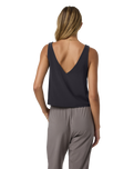 SL Villa Cropped Vest in Black