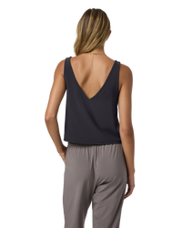 SL Villa Cropped Vest in Black