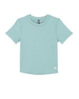 The Vuori Womens Pose Fitted T-Shirt in Sea Spray