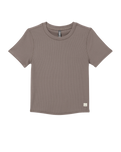 The Vuori Womens Pose Fitted T-Shirt in Smokey Taupe