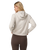 The Vuori Womens Halo Modern Full Zip Hoodie in Ecru Heather