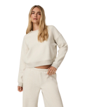 The Vuori Womens Restore Mini Sweatshirt in Bone Heather