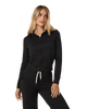 The Vuori Womens Halo Mini Full Zip Hoodie in Black Heather