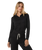 The Vuori Womens Halo Mini Full Zip Hoodie in Black Heather