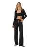 The Vuori Womens Halo Mini Full Zip Hoodie in Black Heather
