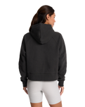 The Vuori Womens Restore Half Zip Hoodie in Washed Black