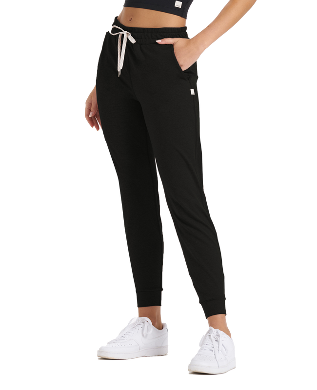 The Vuori Womens Performance Joggers in Black Heather