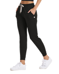 The Vuori Womens Performance Joggers in Black Heather