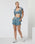The Vuori Womens Halo Performance Short 2.0 in Smoke Blue Heather