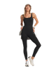 The Vuori Womens Halo Essential Jumpsuit in Black Heather
