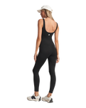 The Vuori Womens Halo Essential Jumpsuit in Black Heather