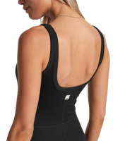 The Vuori Womens Halo Essential Jumpsuit in Black Heather