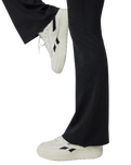 Halo Slim Flare Trousers in Black Heather