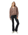 Halo Slim Flare Trousers in Black Heather