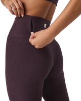 The Vuori Womens Clean Elevation Leggings in Raisin Heather