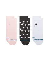 The Stance Womens Hearts Lowrider Socks (3 Pack) in Pink