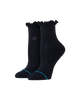 The Stance Womens Ruffle Icon Quarter Socks in Black