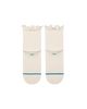 The Stance Womens Ruffle Icon Quarter Crew Socks in Ivory