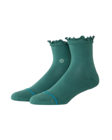 The Stance Womens Ruffle Icon Quarter Crew Socks in Teal