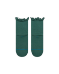 The Stance Womens Ruffle Icon Quarter Crew Socks in Teal