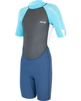 The Alder Girls Impact 3/2mm Shorty Wetsuit in Cyan