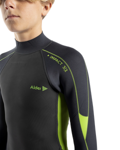 Boys Impact 3/2mm Back Zip Wetsuit in Green