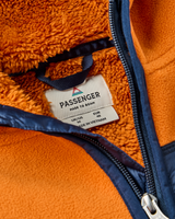 Loch Hooded Fleece Jacket in Sunset Orange & Storm Grey