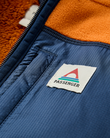 Loch Hooded Fleece Jacket in Sunset Orange & Storm Grey