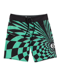 The Volcom Boys Modern Spiral Stone Shield Boardshorts in Mint | Available at Anns Cottage