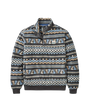 Take It Easy Fleece Jacket in Geo Stripe Faded Black