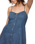 Angel Eyes Denim Mini Dress in Medium Indigo