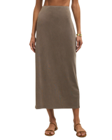 Gail Midi Skirt in Perfectly Taupe