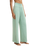 Dawn Smocked Soft Knit Trousers in Crystal Green