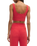 Zoe Silky Rib Tank Bra in Crimson Crush