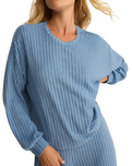 Daydream Silky Rib Top in Oceanic Blue