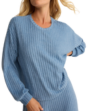 Daydream Silky Rib Top in Oceanic Blue