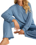 Daydream Silky Rib Top in Oceanic Blue