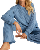 Daydream Silky Rib Top in Oceanic Blue